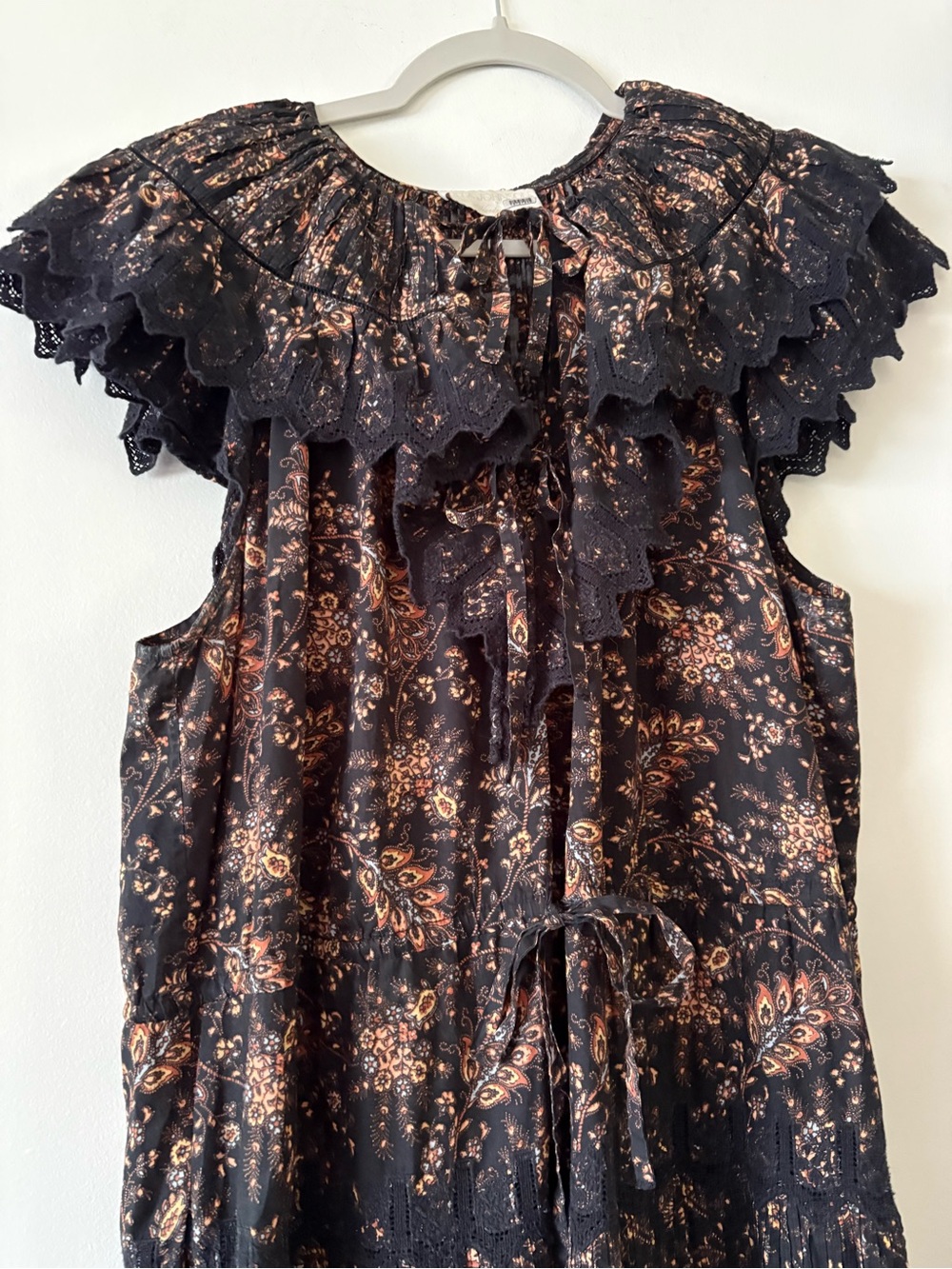 Ulla Johnson Jacqueline Dress Handmade Black Floral Lace Midi Dress - Picture 7 of 15